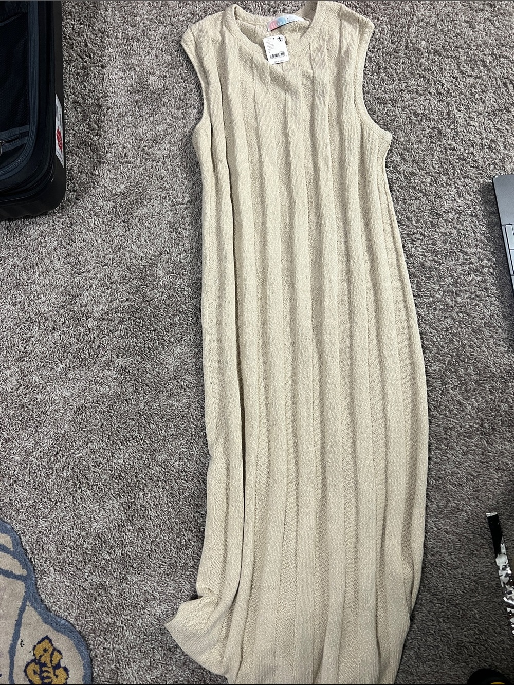 Free People Sleeveless Knit Maxi Dress - Cream